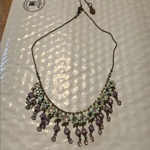 Green Purple Flower Necklace